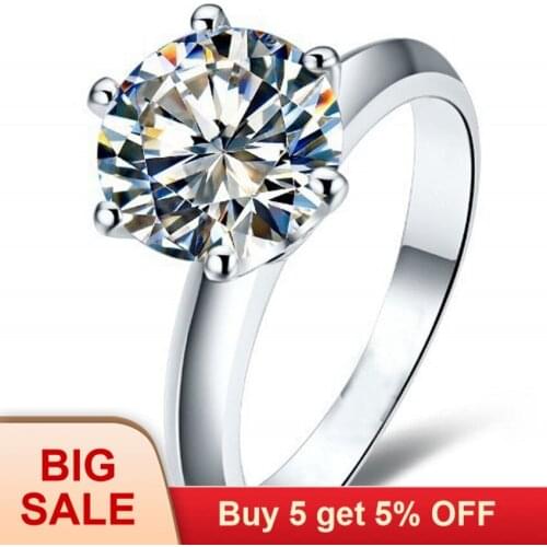 Hot Solitaire 2ct AAAAA zircon cz 925 Sterling silver Women engagement Wedding Band Ring Sz 4-10 Gift
