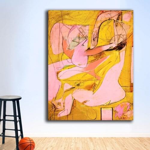 Willem-de-kooning-pink-angels-1945 Canvas Painting For Living Room Home Decoration Oil Painting On Canvas Wall Painting Unframed