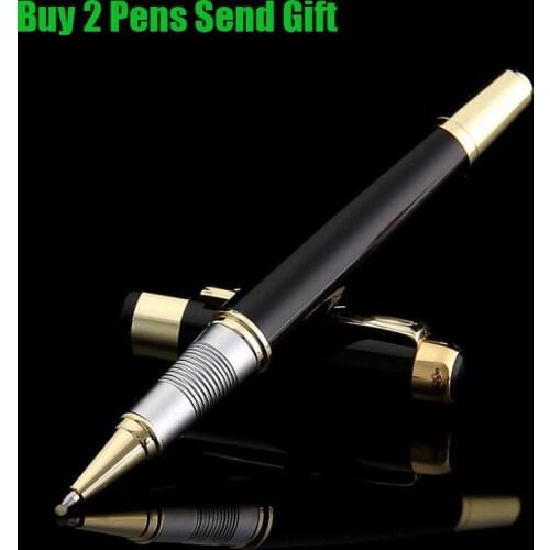 Classic Design Brand Metal Roller Ballpoint Pen Business Men Luxury Writing Siganture Pen Buy 2 Pens Send Gift