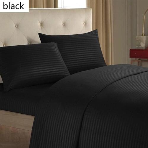 39King Queen Size Home Textile Brief Nordic Bedding Set Men Women Bed Linen Black White Microfiber Striped Bed Sheet Pillow Set