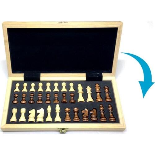 Magnetic Chess Set Wooden Wooden Checker Board Solid Wood Pieces Folding Chess Board High-end Puzzle Chess Game