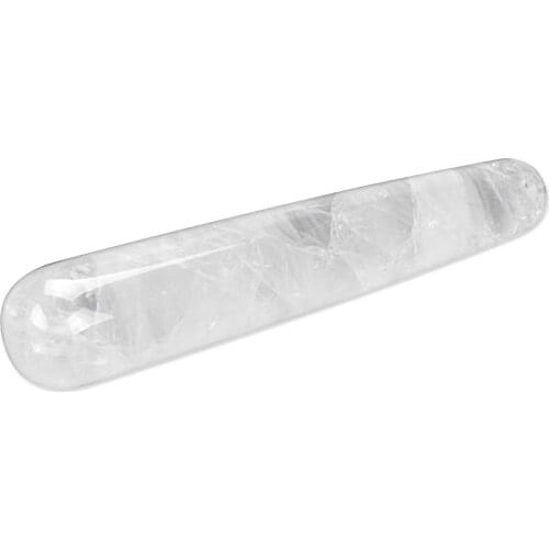 Natural Clear Quartz Crystal Massager Wand Rock Quartz Yoni Wand Stone GuaSha Jade Roller Massage for Face Pleasure Stick