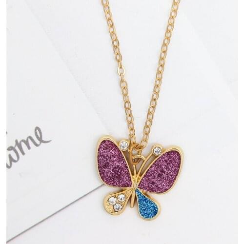 Fashion Cute Butterfly Pendant Necklace for Women Golden Color Statement Necklace Beautiful Jewelry Gifts