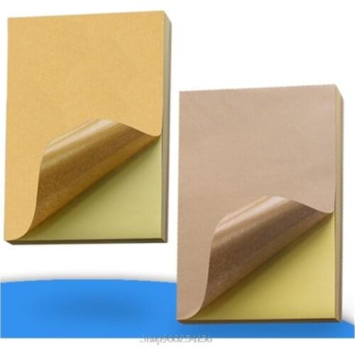50pcs A4 Brown Kraft Paper Stickers Self Adhesive Inkjet Printing Labels D07 20 Dropship