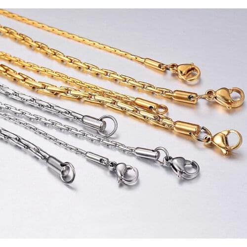 New Hot Sales Width 0.6/0.8/1/1.2/1.8/2.2/2.5mm Stainless Steel Tiny Chain Necklace Women Choker For Pendant Jewelry Gifts