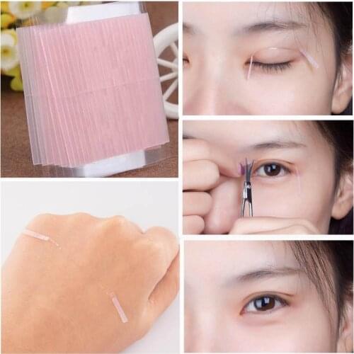 44pcs stripes/sheet,breathable double-fold eyelid sticker invisible adhesive eyelid fiber paste tape as make up eye care props