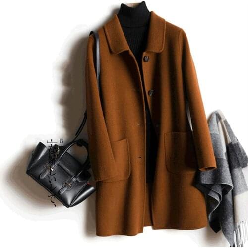 Casual Woman 300% Wool Coat Female Autumn Winter Jacket Women 2020 Fashion Long Wool Jackets manteau femme hiver Q38033