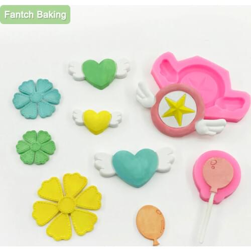 Balloon Love Wings Silicone Mold For Fondant Cake Decorating Tools Sugarcraft Chocolate Candy Flower Clay DIY UV Resin Art Mould