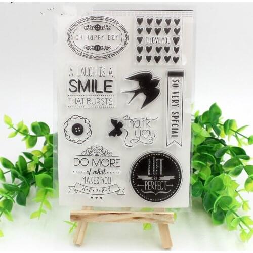 Smile Transparent Clear Silicone Stamps for DIY Scrapbooking/Card Making/Kids Fun Decoration Supply