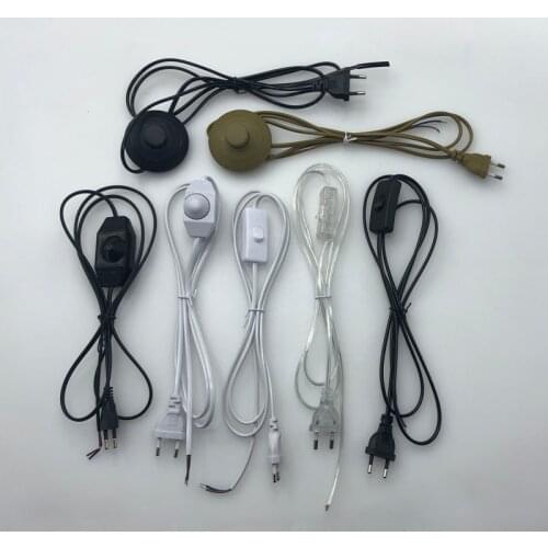 EU Plug Switching Power Cord Wire Extended Plug Line Cable With Switch For Table Light Lamp Floor Lamp Electricity Wire