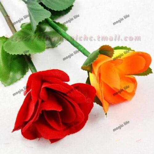 Folding Rose appearing rose new version 24.5cm red magic tricks magic sets magic props 10pcs each lot