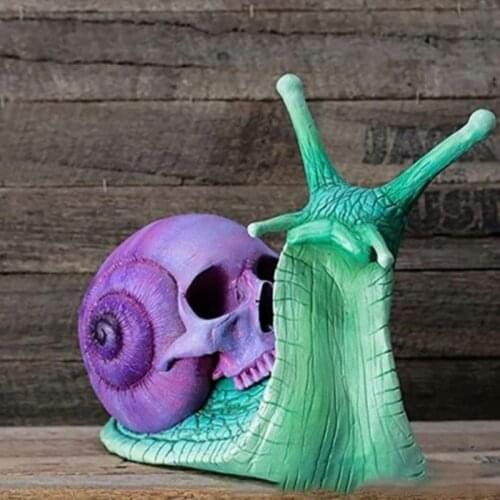 Skeleton Snail Ornaments Resin Statue Creative Sculpture Garden Home Decor Decoration Crafts Figurines Desktop Birthday Gift