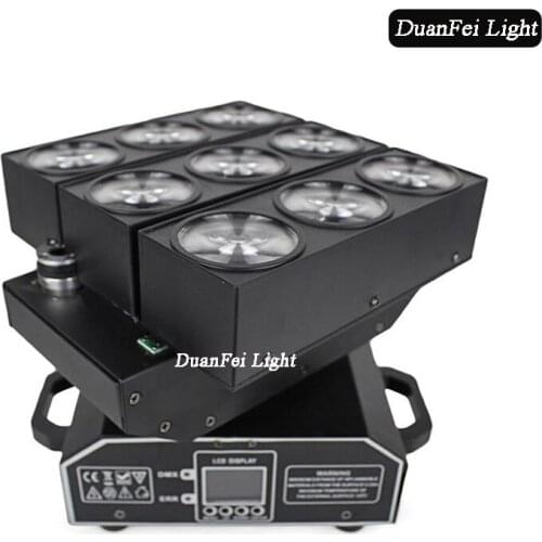 10 pz led moving head beam 9*10watt 4in1 rgbw moving head led matrix lyre beam