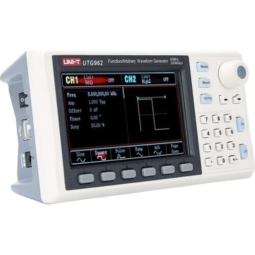 UNI-T UTG962 60Mhz Function Arbitrary Waveform Generator Signal Source Dual Channel 200MS/s 14bits Frequency Meter