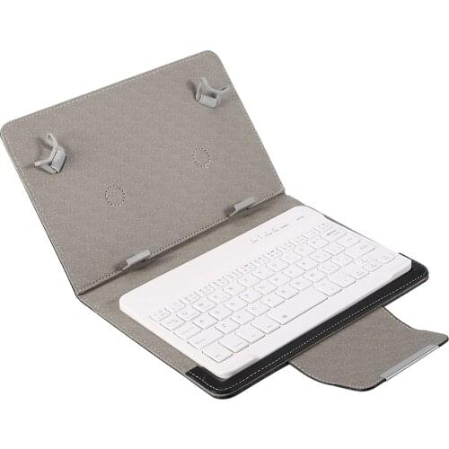 Tablet Laptop Universal PU Protective Case Cover + Bluetooth Keyboard for Android/IOS/WIN 7Inch