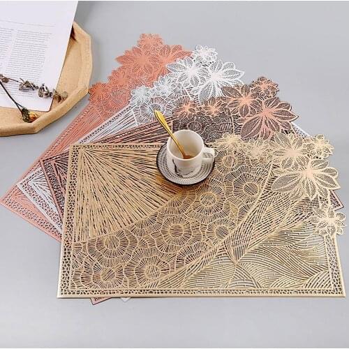 Vintage Portable Non-slip Flower Heat Insulation Table Mat for Restaurant
