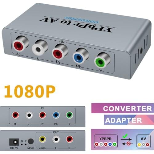 YPBPR to AV Converter 5 RCA component Converter Component Video to Hdmi Compable Video Audio Converter Adapter