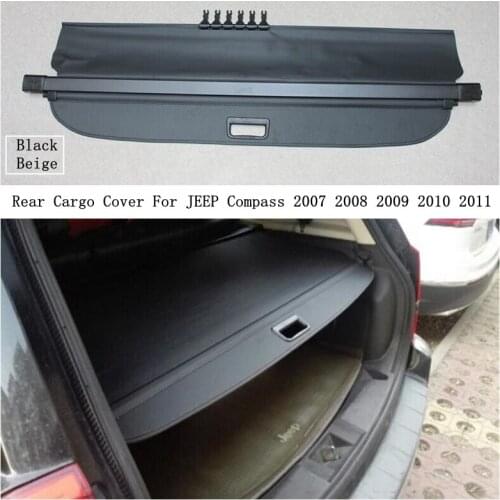 Rear Cargo Cover For JEEP Compass 2007-2011 Privacy Trunk Screen Security Shield Shade Black Beige High Quality Auto Accessories