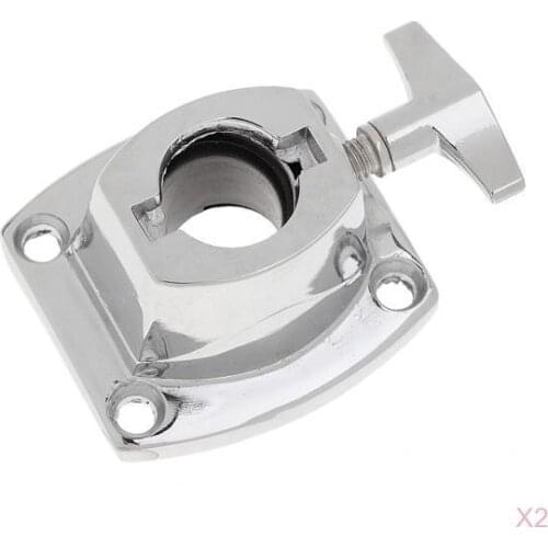 2pc Tom Cymbal Holder Clamp Bass Drum Tom Mount Bracket for Drum Set Band Chrome