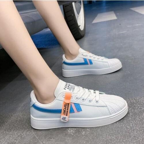 Free Shipping Women Flats Casual White Running Shoes 2021 Spring Autumn Outdoor Soft Comfortable Lace Up Sneakers Zapatos Mujer