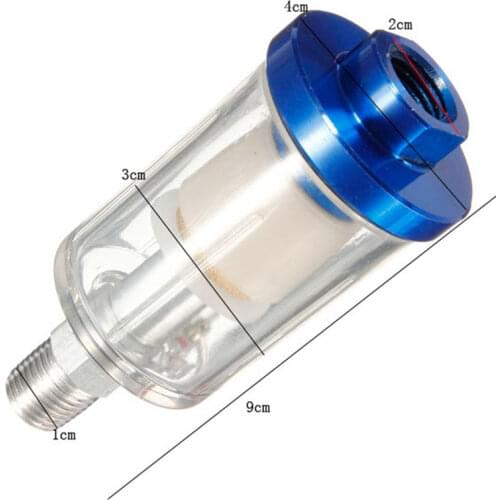 1/4" Blue Spray Gun Pro Mini Air Line Mini Filter Water Trap Clear Painting Moisture Tool For Paintwork Tools Parts