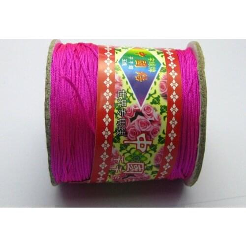 100 Meters Hot Pink String Chinese Knot Cord Synthetic Silk Jewelery Cord 0.8mm