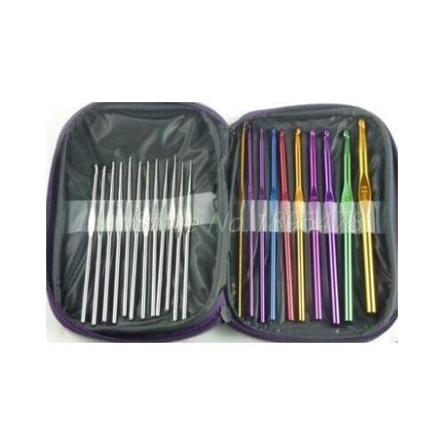 50Set Multi-colour Aluminum Crochet Hooks Needles Knit Weave Craft Yarn Sewing Tools Crochet Hooks Knitting Needles 22Pcs/Set