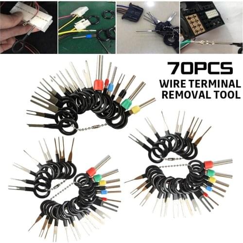 70Pcs Car Wire Terminal Removal Tool Kit Wiring connector Pin Extractor Puller
