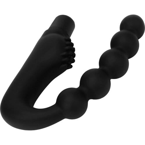 Anal Bead Anal Vibrator Prostate Massager Black Sex Toys for Men Women G-spot Clitoris Stimulator Silicone Butt Plug