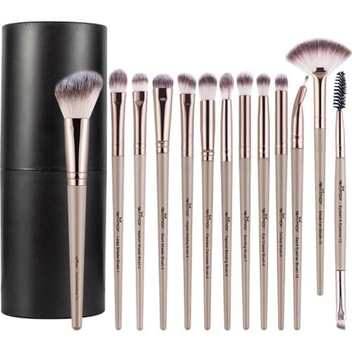 Anmor 12/13Pcs Makeup Brush Set Contour Make Up Brushes Eyeshadow Blending Eye Lashes Eyebrow Eyeliner Cosmetics Tool Storage