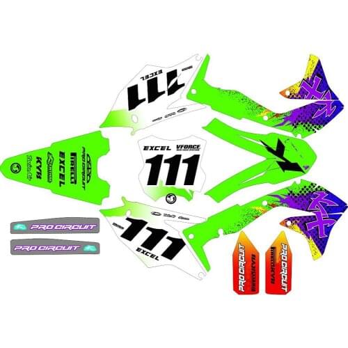 Free Custom Motorcycle 3M graphics stickers decals Kits For Kawasaki KXF450 KX450F 2018 2017 2016 KX 450F KXF 450 2016-2018
