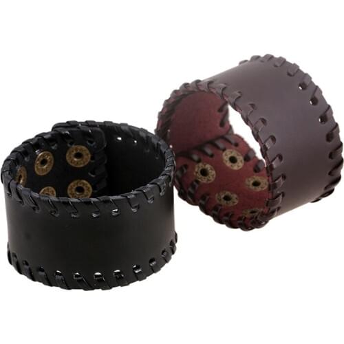 Genuine Leather Vintage Punk Black Brown Charm Wrap Charm Bracelets For Men New Arrival Adjustable Women Bracelets