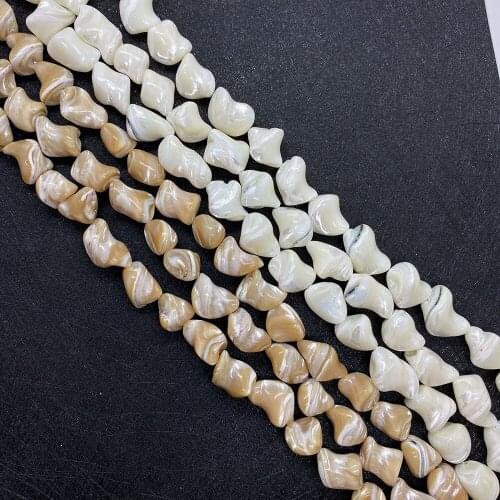 Shell Natural White Shell Beads Mother-of-pearl Beads Irregular Shape DIY Handmade Necklace Jewelry Accessories 10x16 Mm