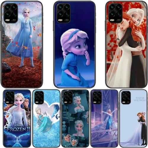 Elsa and Anna Frozen cartoon Phone Case For XiaoMi Redmi Note 11 10 9S 8 7 6 5 A Pro T Y1 Anime Black Cover Silicone Back Pre