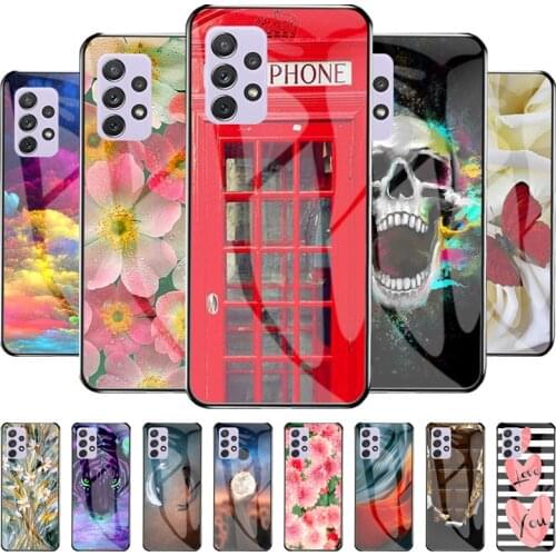 Phone Case For Samsung A72 Case A 72 Tempered Glass SamsungA72 Hard Fundas For Samsung Galaxy A52 A51 A71 A50 A70 Phone Covers