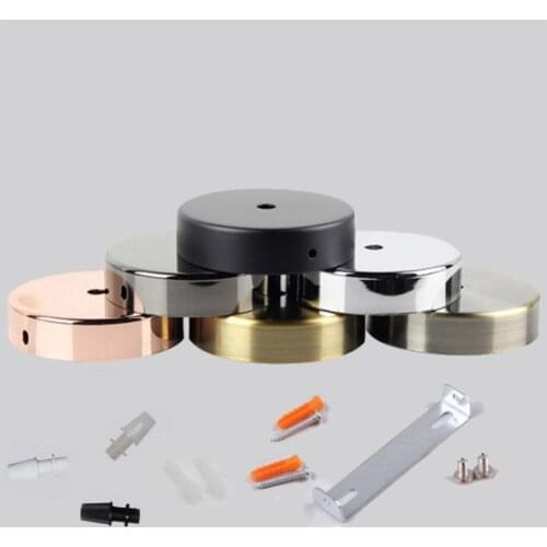 80/100/120mm Metallic Iron Socket Lamp Base Holder Ceiling Canopy Wall Sconce Mount LED Base Vintage Pendant Light Lamp Base