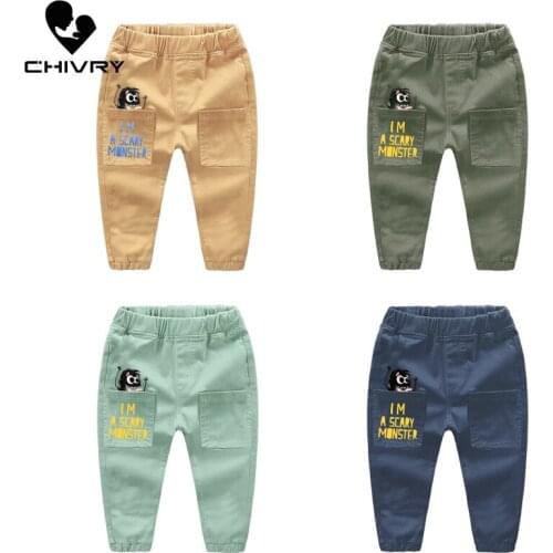 New 2020 Autumn Kids Boys Harem Pants Casual Cartoon Dinosaur Long Trousers with Pockets Children Fashion Clothing