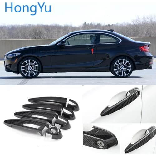 For BMW 2 series F22 F23 218i 220i M235i 228i 2014 -2018 Car Real Carbon Fiber Door Handle Frame Trim Sticker Cover Accessories
