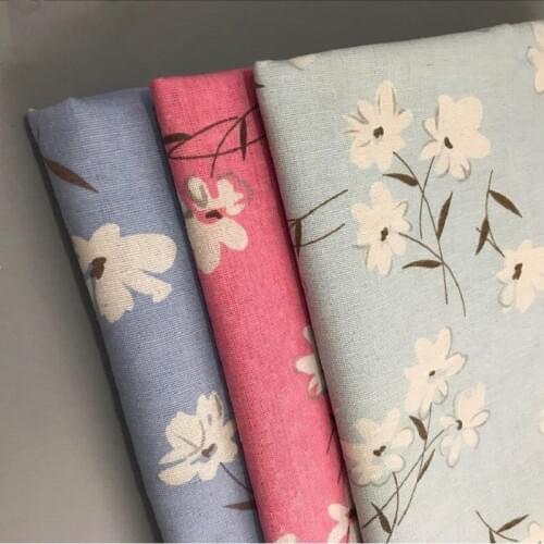 Various Size Floral Printed Cotton Linen Fabric Abrasion-Resistant Material For DIY Handmade Home Textile Pillow Photo Backgound