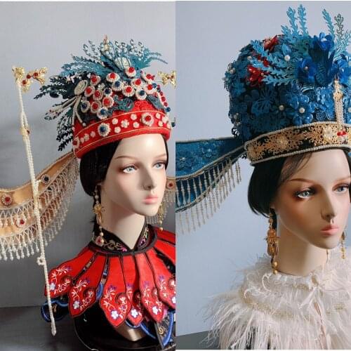 Custom Ming dynasty fengguan bride tiara catwalk photo song Dynasty Hair crown Chinese wedding ancient costume Fengguan Bo