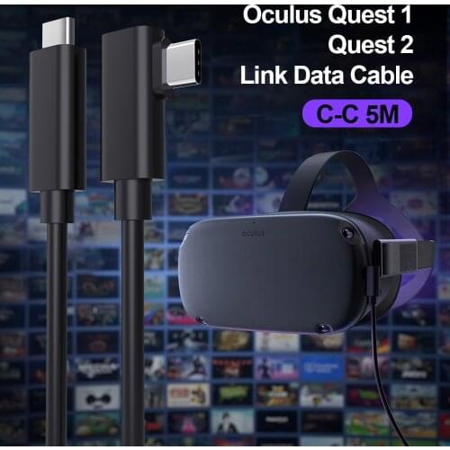Oculus Link Virtual Reality Headset Cable USB Type C VR Fast Charging Data Cable for Quest 2 and Quest - 16FT (5M) - PC VR