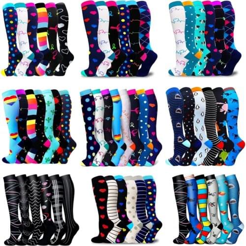 Compression Socks Men Women 20-30 Mmhg Best Graduated Nurses For Medical Edema Diabetes Varicose Veins Soccer Football Stockings