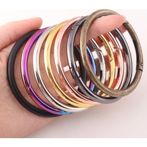 1pcs Inside Diameter 61mm Metal Spring Gate O Ring Openable Keyring Leather Bag Belt Strap Buckle Dog Chain Snap Clasp Pendant