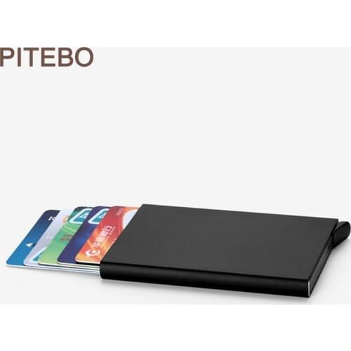 PITEBO Metal Woman Man Business Card holder creative aluminum holder metal box man credit card business card box wallet Security