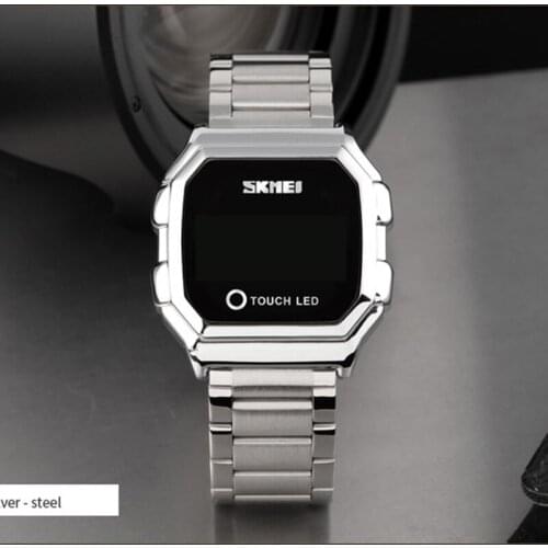 Men Watch Creative LED Digital Touch Screen Mens Watches Leather Stainless Steel Sport Wristwatches relogio masculino SKMEI 2020