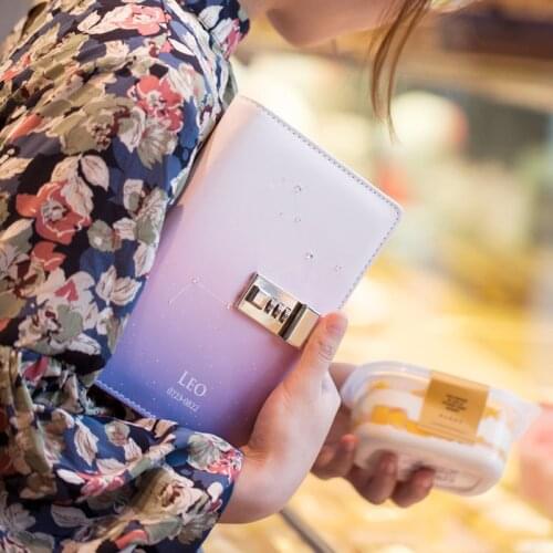 Creative starry sky constellation book password account book with diamond diy hand account book set