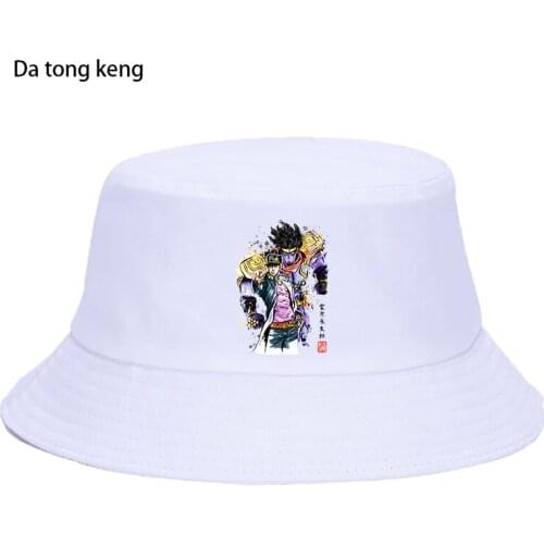 Jojo Bizarre Adventure Summer Women Men Kawaii Jojo Graphic Panama Bucket Cap The Design Flat Visor Japan Anime Fisherman Hat