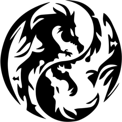 Personalized dragon car stickers interesting car door and window stickers two color design stickers car decoration accessories