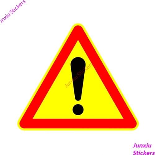 Warning Exclamation Mark Coloful Car Sticker and Decals Car Accessories Motorcycle Bumper Window SUV Fine Decal Decor PVC15x12cm