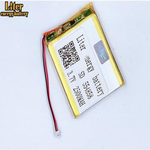 Plug 1.25-2P 554858 555060 2500mah 3.7V Li-ion polymer LP Li-polymer battery LiPo MP3 MP4 MP5 small toys